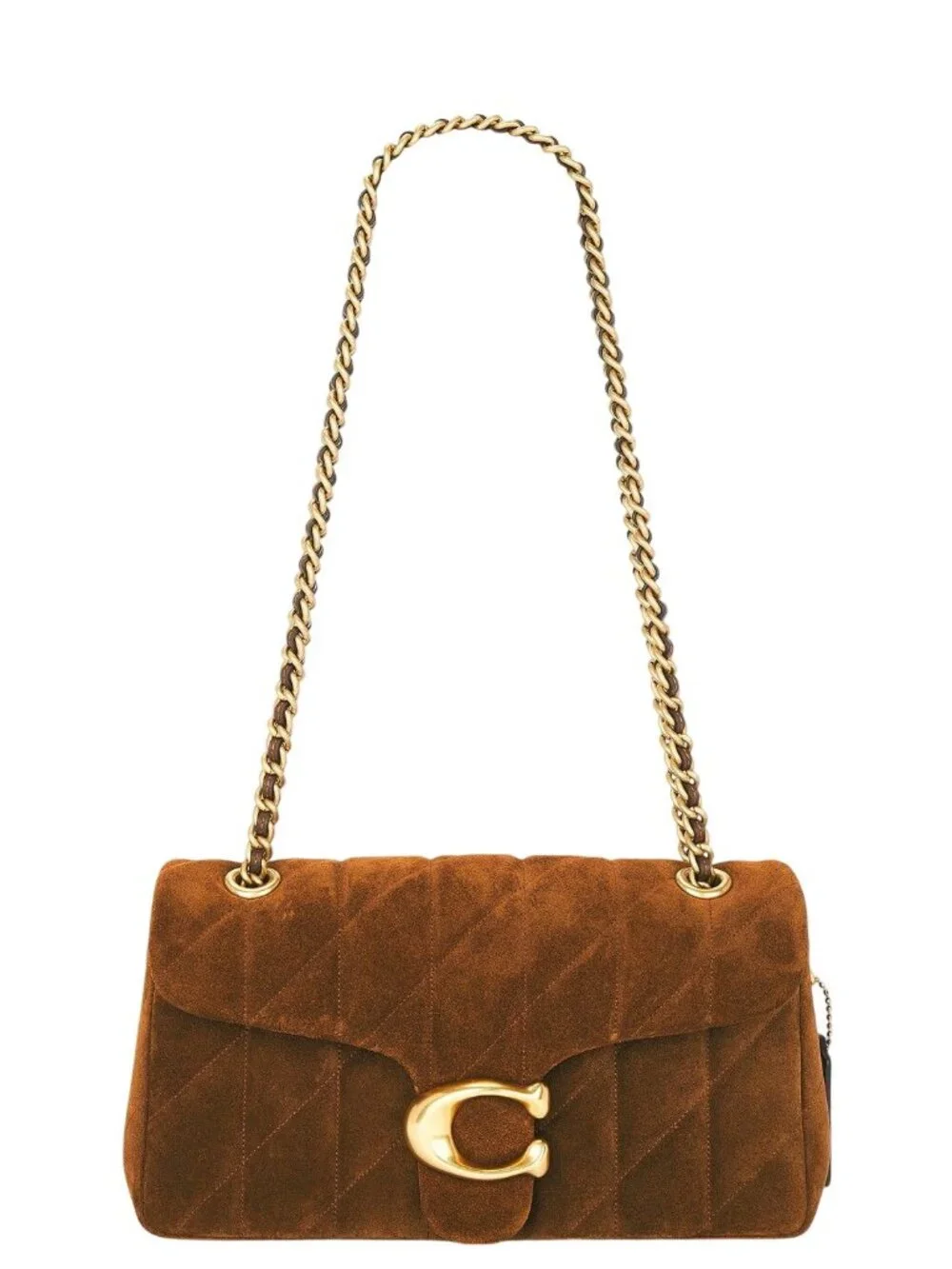 Coach Tabby Shoulder Bag 26 in Warm Brown Womens Suede Brass Hardware